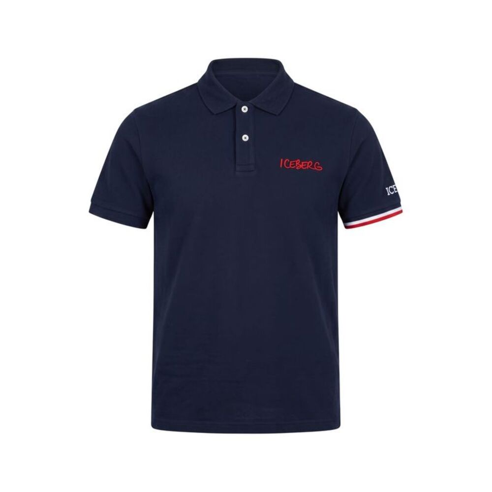 Iceberg Blue Cotton Men Polo Men's Shirt